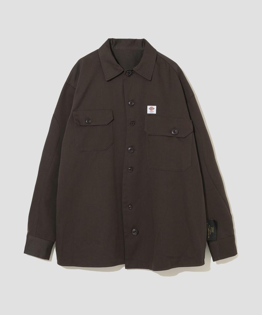DICKIES X Undercover Long Sleeve Work Shirt Dark Brown