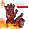 Высокотемпературные и термозащитные огнестойкие перчатки для барбекю, пять пальцев, термоизоляционные, силиконовые, для микроволновой печи, духовки