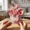 Paper Sculpture Flowers Teacup Greeting Card Surprise Gifts 3D Pop Up Bouquet Card  Mother's Day