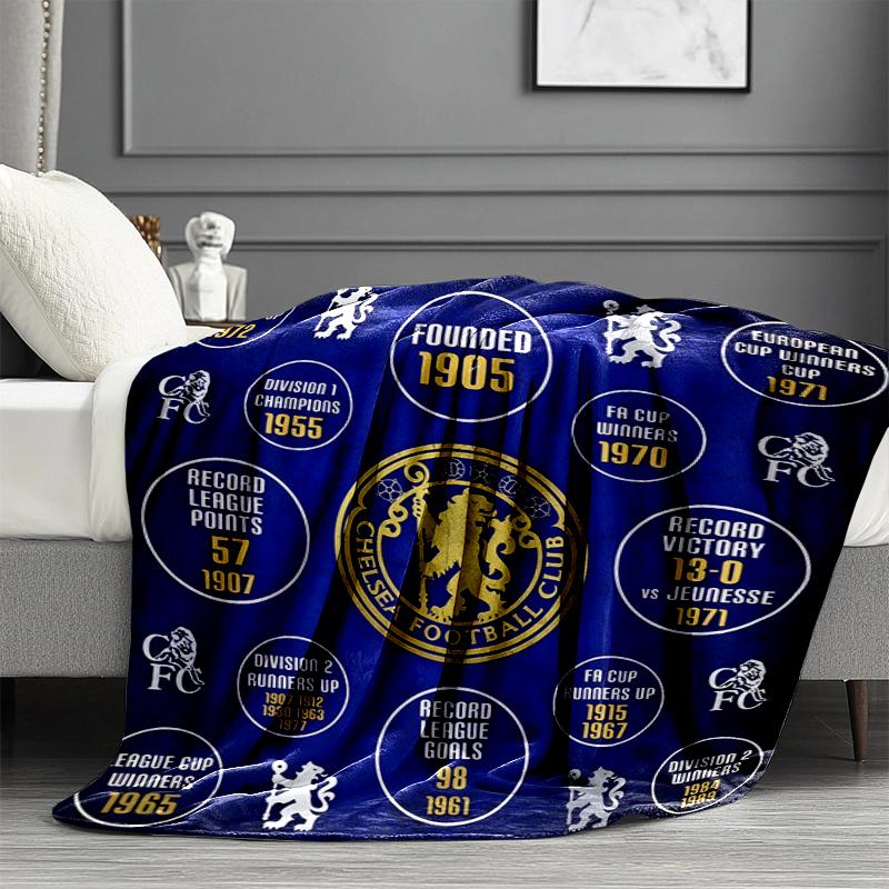 Плед Chelsea F.C. - Мягкий и Удобный, для Спальни, Путешествий, Дивана, Домашнего Декора - Подарок на День Рождения, Рождество для Друга