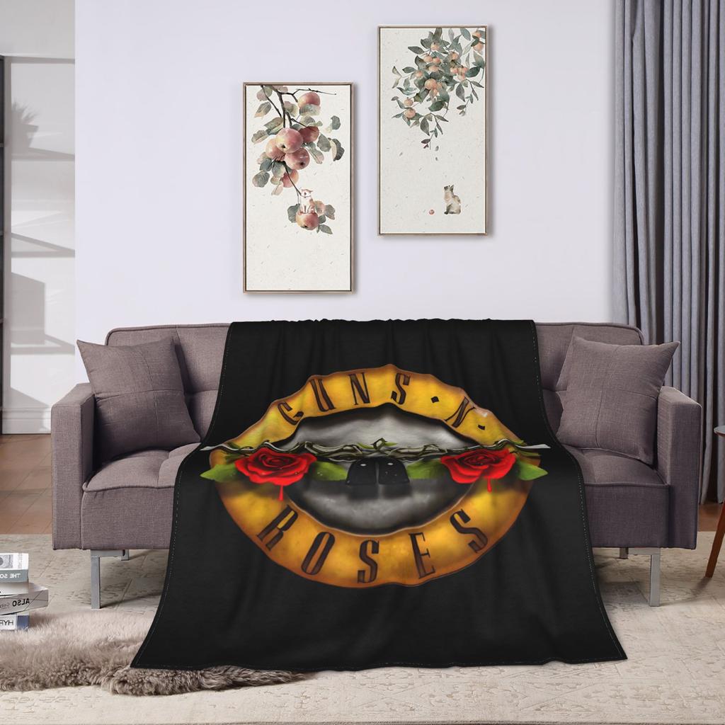 Guns N Roses Band Blanket Soft Warm Street Trend Plush Throw Blanket For Living Room Decorative Flannel Bedspread Bed Cover