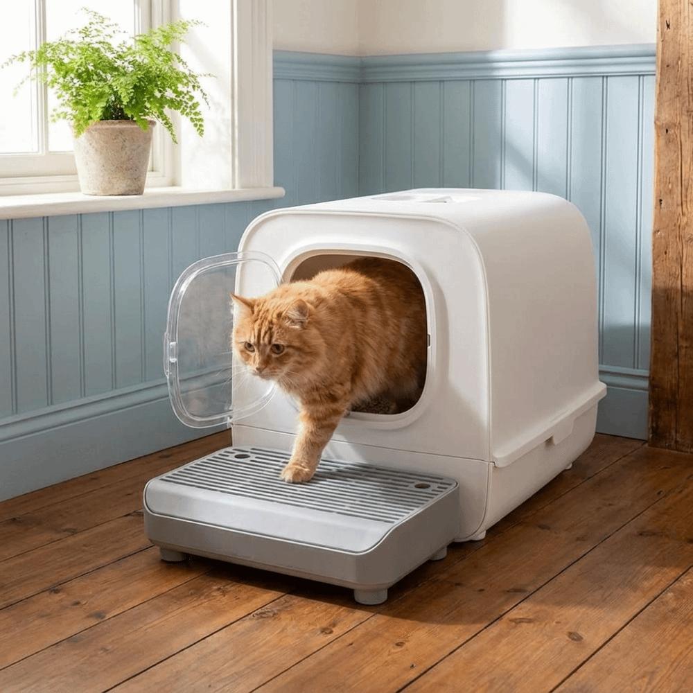 Non Slip Cat Step Filter Pedal Double Layer Cat Litter Ramp Cat Litter Box Step Easy Cleaning