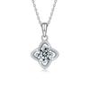 Four-leaf Clover Necklace Female Korean Version of The New 925 Sterling Silver Pendant Simulation Drill Collarbone Chain Jewelry To Send Girlfriend