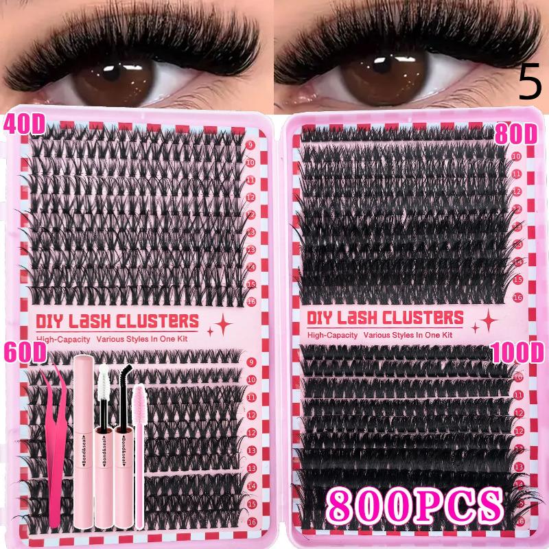 Segmented Eyelash Lash Extension Kit With 2 in 1 Bond And Seal Glue Long Lasting Hold For DIY Grafting Use
