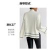 Women S Loose Long Sleeve Knitted Sweater Color Block Patchwork Casual