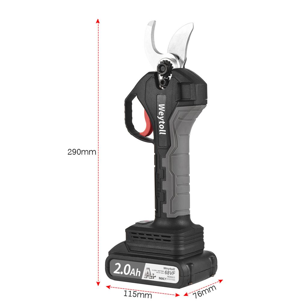 Weytoll   Nanwei 21V Brushless Cordless Electric Pruning Shears Rechargeable 10Ah Lithium Battery Powered Tree Branch Pruner Garden Clippers 30mm Cutt