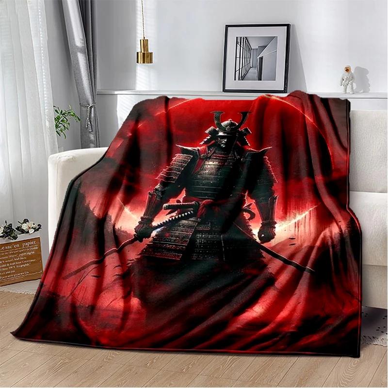 3D Japanese Samurai Bushido Katana Cartoon Game Blanket,Soft Throw Blanket for Home Bedroom Bed Sofa Travel Picnic Cover Kids