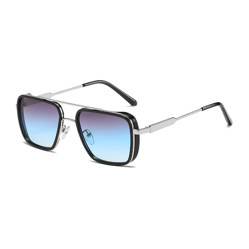 Trendy Metal Square Steampunk Sunglasses Custom Logo Metal Shades Sun Glasses