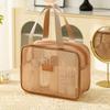 Large Capacity Transparent Mesh Cosmetic Bag Square Storage Toiletry Bag Cosmetic Cases  Ladies