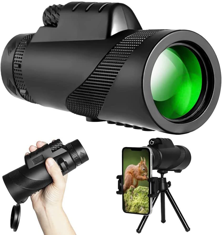 80x100 HD Monocular Telescope - High Power, Low Light Night Vision, Large Objective Lens for Outdoor and Bee Watching