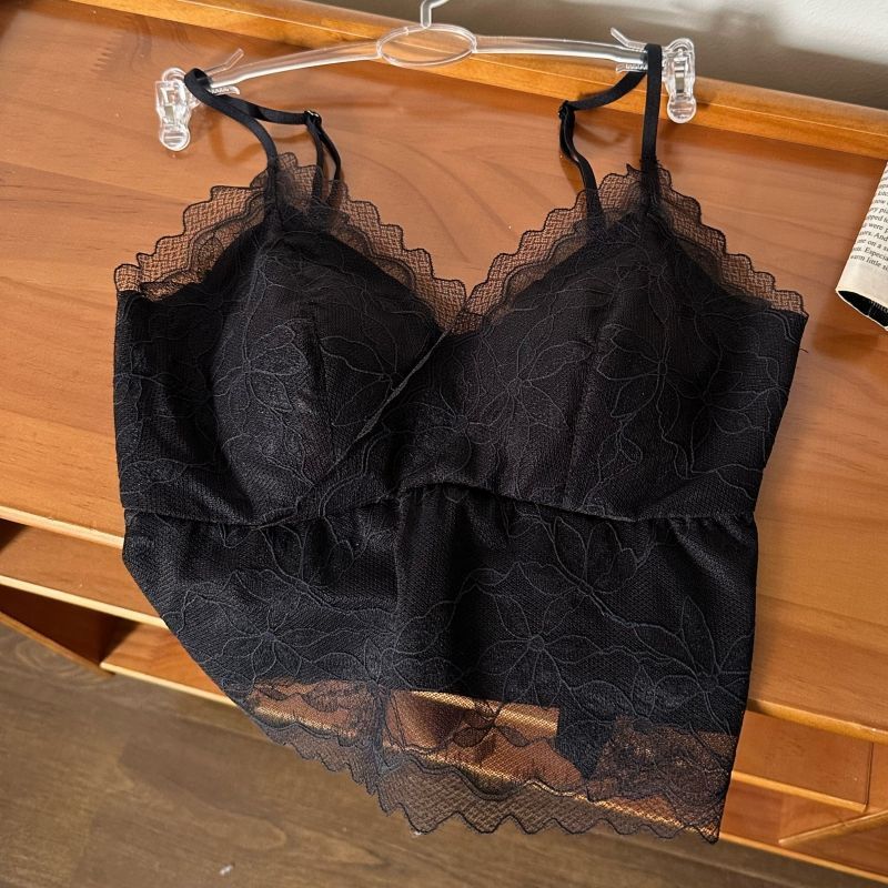 Lace Sling Bras Long Underwear With Pad Women Inner Vest Summer One Piece Bras Workout Street Wear Tank Tops Fashion Lady Sexy Tops