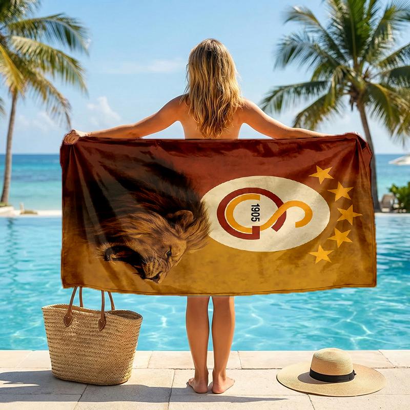 Galatasaray Fashion Beach Towel: Ideal for Summer Adventures Soft, absorbent and quick drying suitable for swimming and bathing