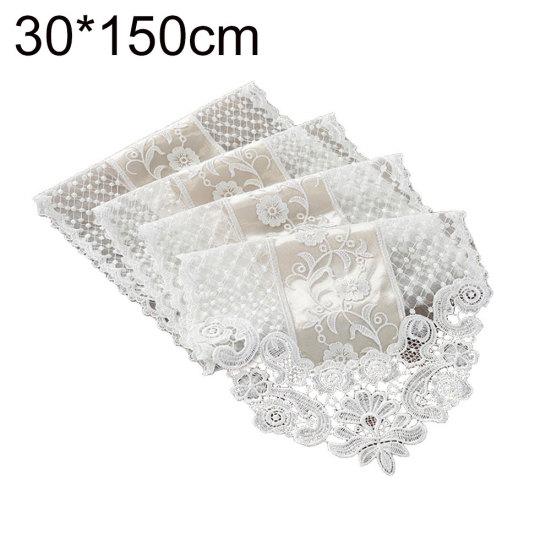 Romantic Flower Lace Table Runner Tablecloth TV Cabinet Cover Home Kitchen Decor KTY
