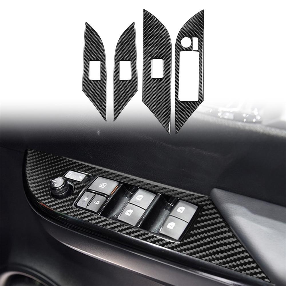 4pcs RHD Window Lift Switch Panel Decoration Cover Trim Sticker for Toyota Hilux
