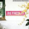 2D Flat - 15.7×3.94inch Rustic Pink Wall Metal Signs Decor for Big Pimpin Blvd in A 2D Flat Design - Aluminum Decorative Sign