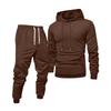 Men's Solid Color Hooded Universal Versatile Hooded Sweatshirt Sweatpants Casual Sports Suit
