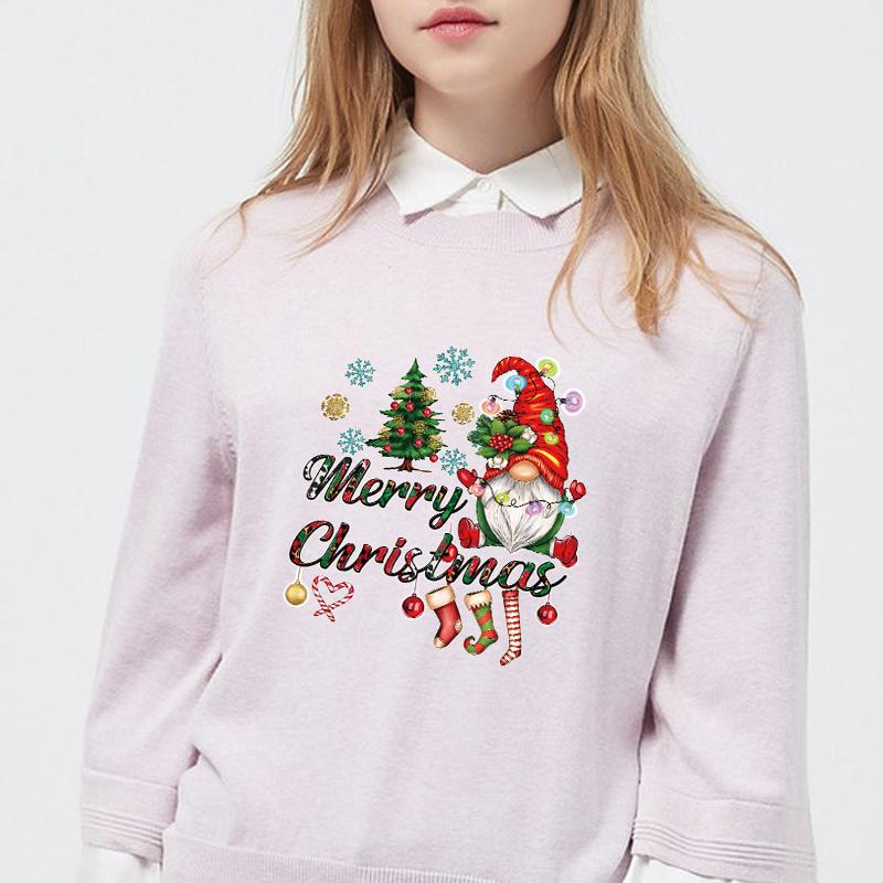 Рождественский сезон, термотрансферы, милые олени, Санта-Клаус, аппликации для одежды, наклейки, толстовки с капюшоном, DIY патч для одежды