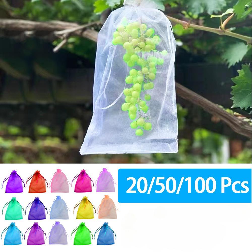 20-100 шт., мешки для выращивания фруктов, клубники, винограда, сетчатые мешки для защиты овощей и растений для борьбы с вредителями, садовые инструменты против птиц