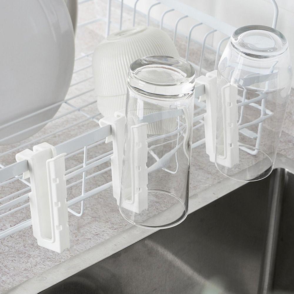 2Pcs Nail-free Upside-down Draining Cup Wall-mounted Cup Storage Hook New Storage Rack