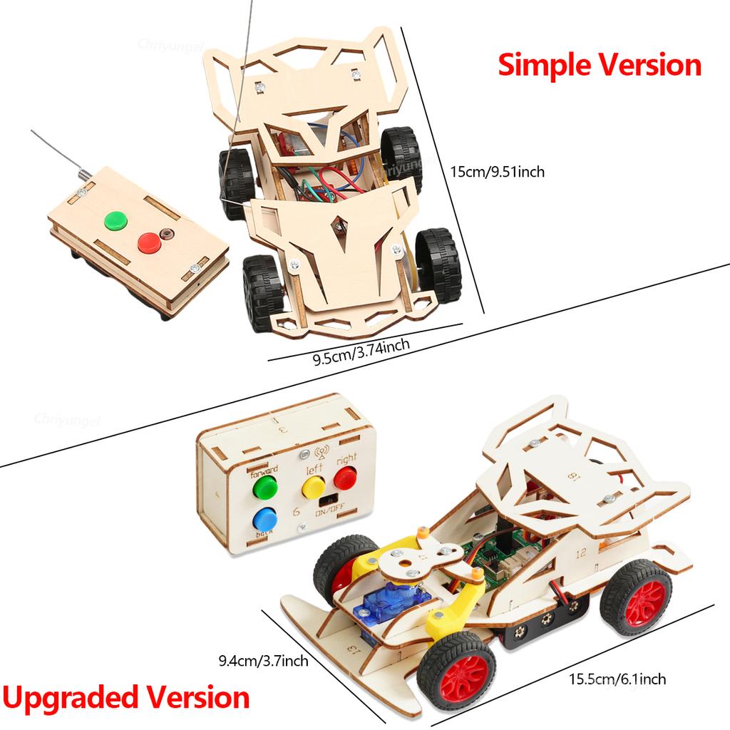 Diy Wooden Remote Control Car Kits Stem 4Wd Educational Science Project Building Toys Creative Birthday Gifts For Kids Boys Girl