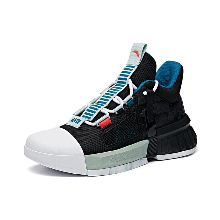 Anta Удобные амортизирующие нескользящие износостойкие низкие баскетбольные кроссовки мужские кроссовки черные серые 112011622S-2