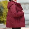 Зимнее короткое пуховое пальто для женщин, винтажная верхняя одежда больших размеров с капюшоном, элегантная, толстая, теплая, с вышивкой, пуховик, женские парки