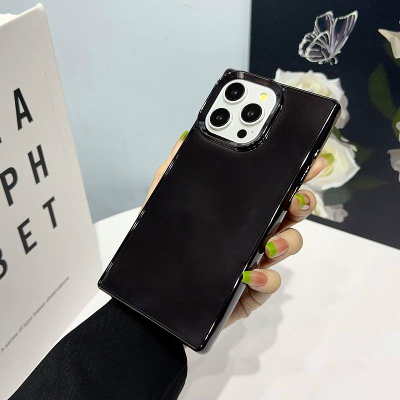 Однотонный тонкий глянцевый чехол для телефона iPhone 16 Pro Max 15 14 Pro 13 12 11 TPU мягкий противоударный защитный бампер для объектива