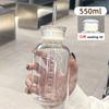 550-750 мл большая емкость стеклянная бутылка для воды с маркером времени прозрачная стеклянная чашка для сока молока с крышкой и трубочкой бутылка для питья