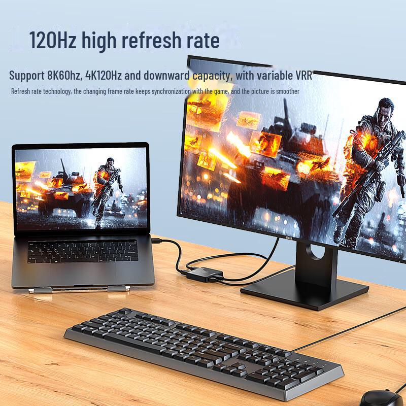 Кабель-конвертер Biaz Active Mini DP to HDMI 2.1 с портом Thunderbolt, ZH163