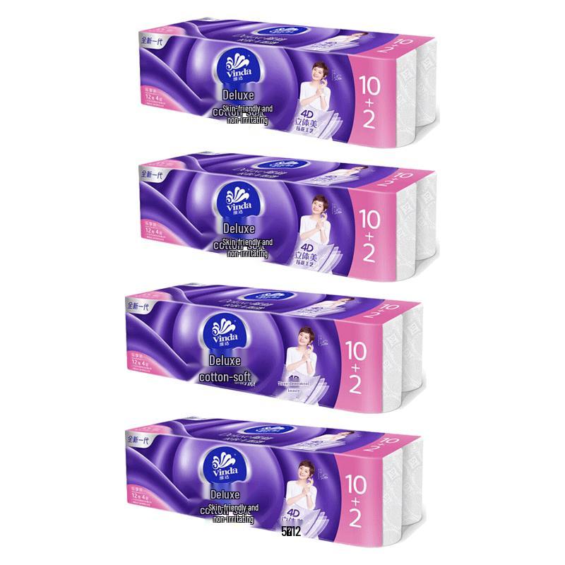 Vinda Coreless 4-Ply Cotton Toilet Paper