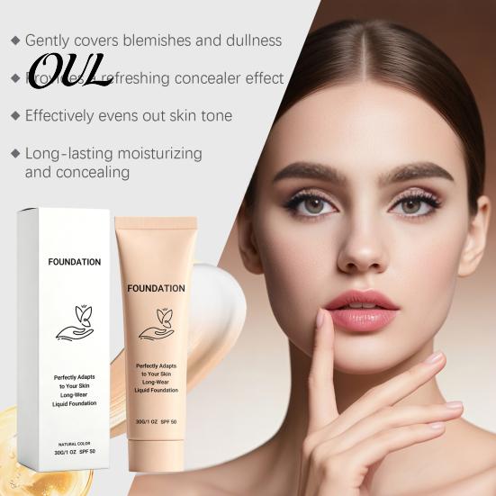 Тональная основа Natural Tone 30 г, Жидкая тональная основа, меняющая цвет, SPF 50, для глубокого тона кожи, Женская, Стойкая, Легкая, Консилер для макияжа, для всех типов кожи