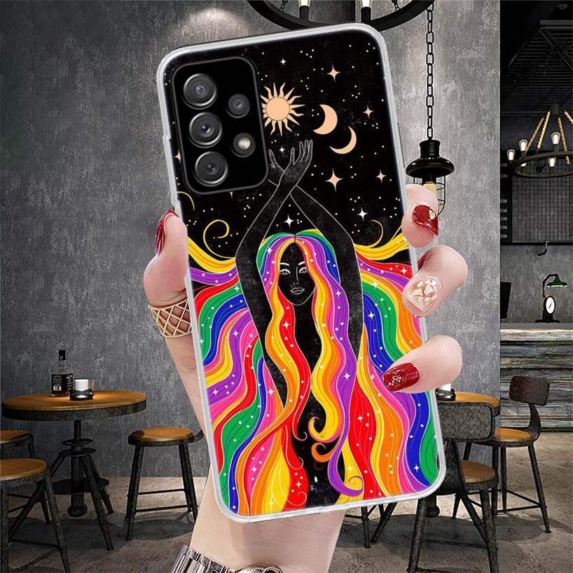 Смешной Чехол для Телефона с Лицом Солнца и Луны Мягкий Для Samsung Galaxy S22 S23 S24 S25 Edge S26 Ultra S20 FE S21 Plus + Fundas Coque Galaxy S20