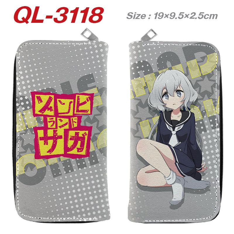 Franchouchou Long Zipper Wallet PU Leather Zombie Land Saga Anime Merchandise Cosplay Card Holder Brown