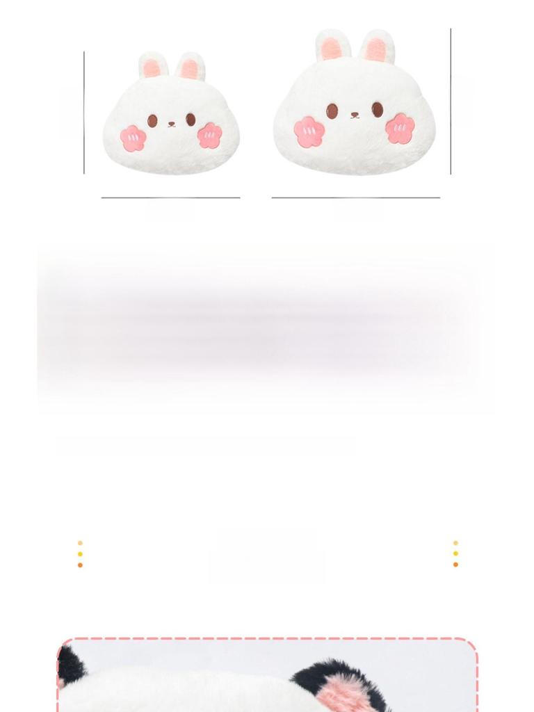 Summer Plush Car Headrest Neck Pillow Pair - Cute Cartoon Design, for All Seasons, Universal Fit for Females.