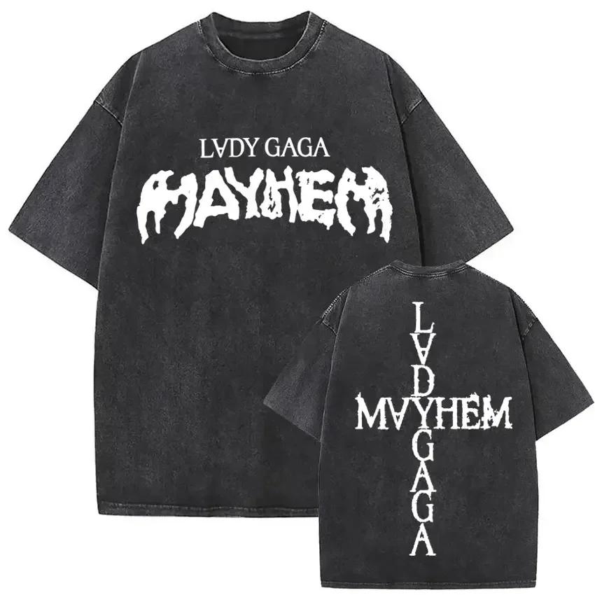 Винтажные стираные футболки с графическим принтом Lady Gaga Artpop Мужские Женские Мода Высокое Качество Большемерная Хлопковая Футболка Свободный Уличный Стиль