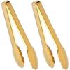 2 Pack Gold Serving Tongs Serving Utensils Salad Tongs Buffet Tongs Non-slip Easy Grip Stainless Steel Gold Plated Buffet Serving Tongs Salad Ice Oven