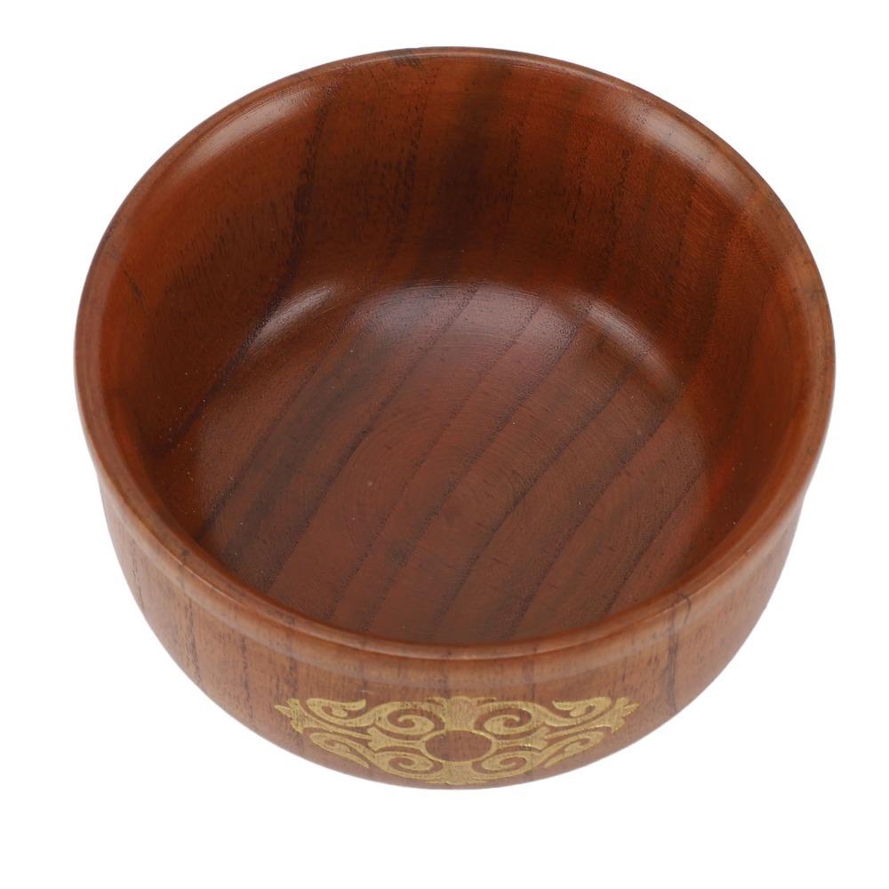 Solid Wood Rice Bowl Burr‑free Breakfast Bowl Safe Serving Bowl Light Food Matching
