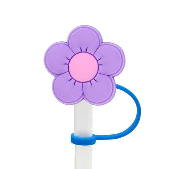 8 шт., 8-10 мм, соломенный чехол с цветком, пищевой силикон, многоразовый, пыленепроницаемый, милый, универсальный, мини-соломенный наконечник, пробка, Топпер, защита, кухонные принадлежности