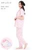 SAZAC Sleepy Hello Kitty Shirt Cotton Short Sleeve and Long Pants Set Pajamas, 100% Broadcloth, Women's (Pink/L/SAN1945)