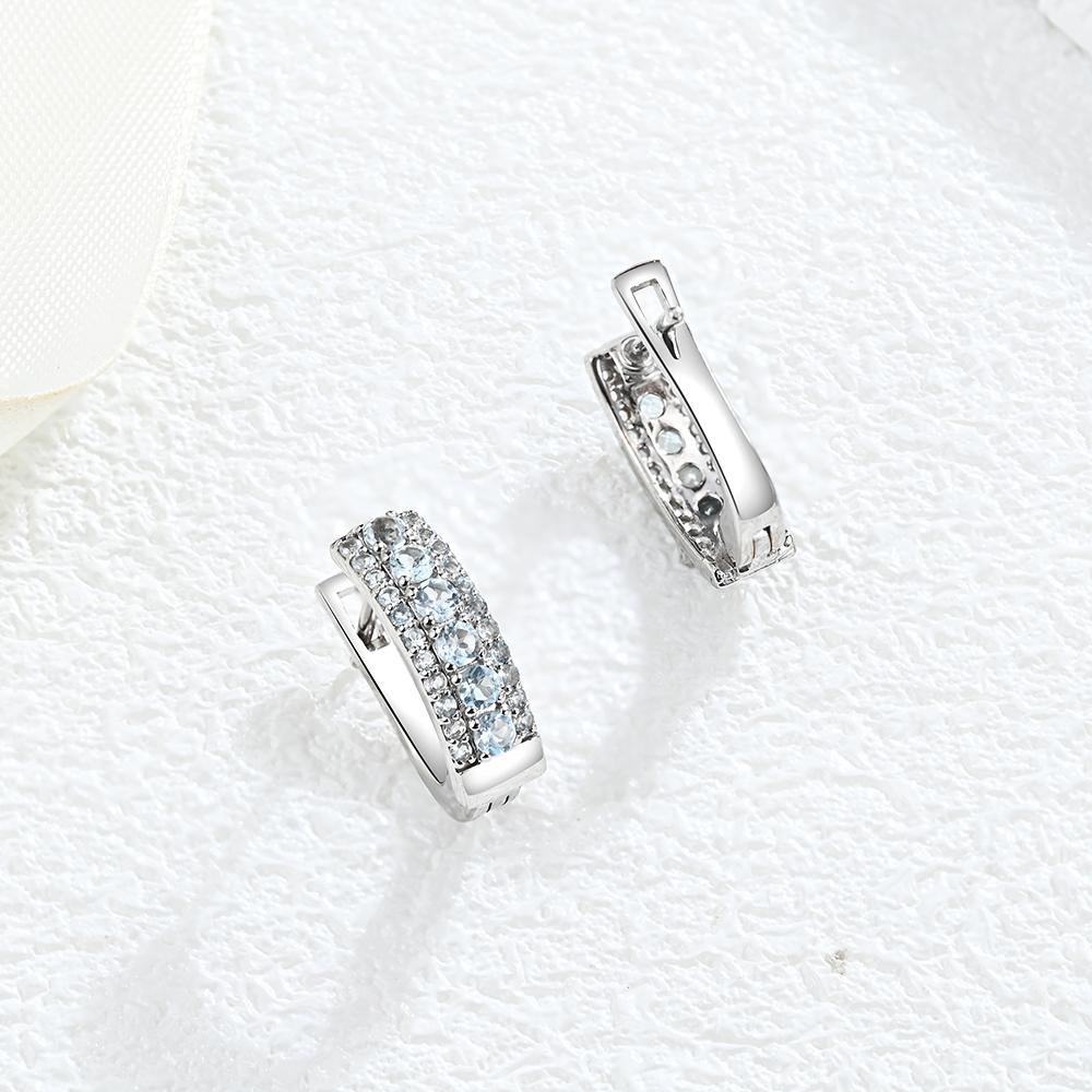 Очаровательные серебряные серьги и кольца для женщин и девочек, натуральный небесно-голубой топаз, камень в ноябре, изысканные украшения, подарок на день рождения