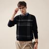 Komon Boka Men's Color-block Plaid Wool Sweater