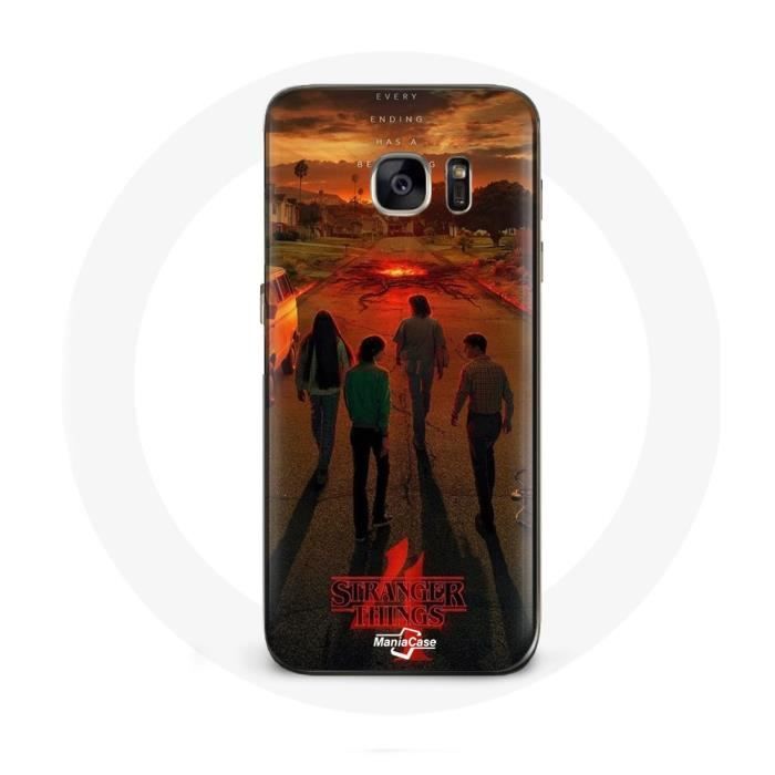 Coque pour Samsung Galaxy S6 Edge Stranger Things Saison 4 Affiche Art Equipages de la Nouvelle Théo