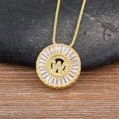 Nidin Name Initials A-Z 26 Zircon Letters Necklace Gold Color Alphabet Clavicle Chain Choker For Women Pendant Collar Jewelry