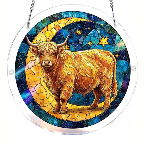 Acrylic Puzzle Sun Catcher with Colorful Light Projection DIY Window Hanging