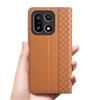 Флип-чехол для OnePlus 15 OnePlus15 5G Натуральная кожа Магнитная книжка Роскошная Коровья кожа Сетчатый узор Карман для карт Кошелек Чехлы