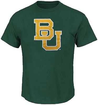Мужская зеленая футболка Baylor Bears с логотипом школы, с коротким рукавом