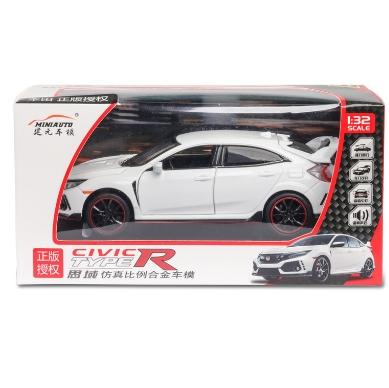 1:32 Honda CIVIC TYPE-R Alloy Diecast Toy Cars Model Simulated With Sound Light vehicles Collection Toys Children Birthday Gifts