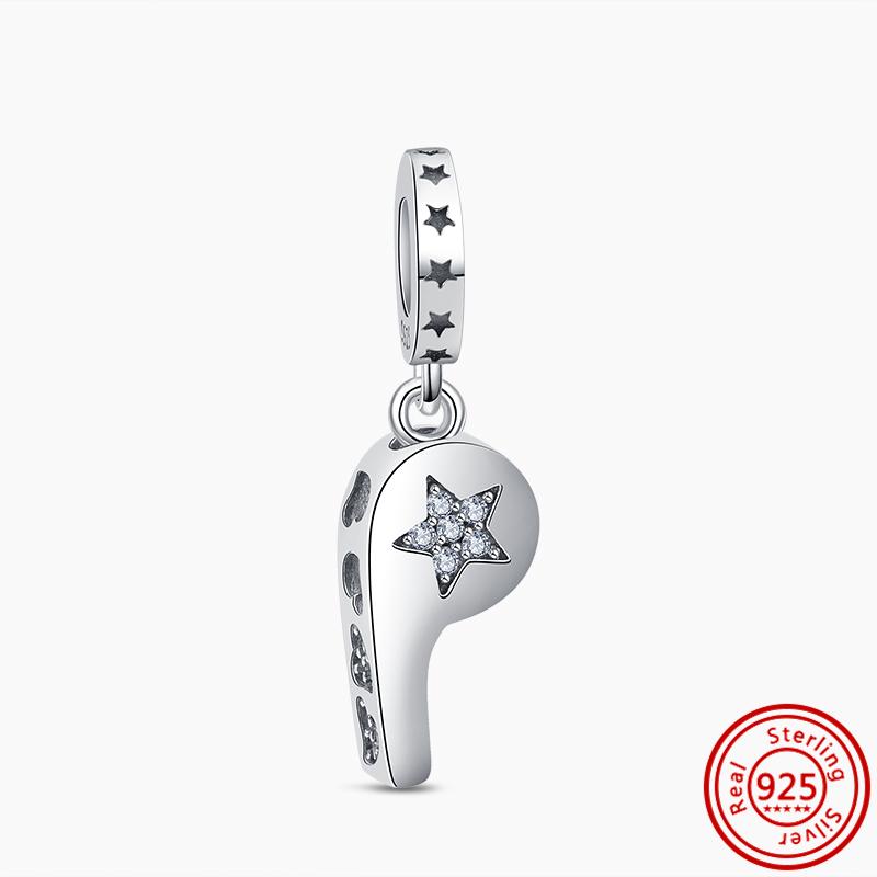 Стерлингового серебра 925 пробы, звезды, снежинки, гитара, сердечки, корона, паве, одноцветные бусины «сделай сам», подходят оригинальные подвески, браслет, ювелирные изделия