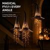 Hanging Decorations for Windows Lighted Witch Hat Chime, LED Glowing Wizard with Halloween Party Decoration Supplies Swinging Star Tassels,