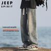 JEEP SPIRIT Men's Retro Loose Straight Leg Jeans